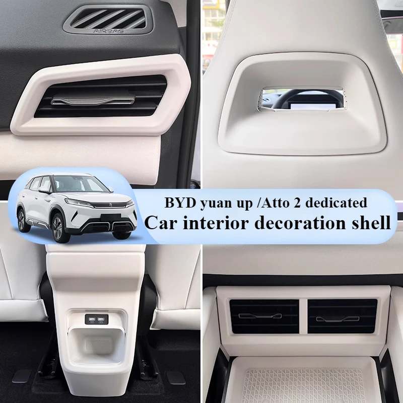 For BYD Yuan UP/Atto 2 Center Console Gear Shift Panel Cover Anti-Scratch Decoration Frame White Pink Color Matched Interior