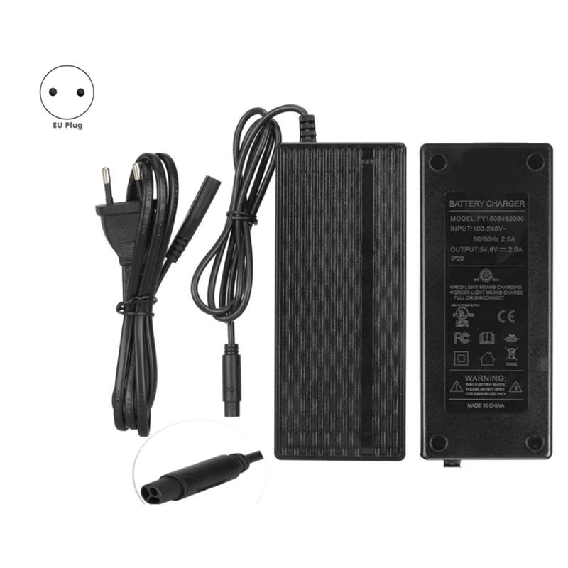 Scooter 54.6V 2A Charger for A1 Electric Scooter Battery Charger Replace Spare Parts EU PLUG  -Miuai】
