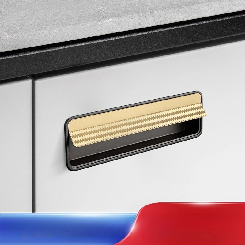 

Новая ручка шкафа в китайском стиле с золотым слотом, встроенные невидимые ручки для ящиков