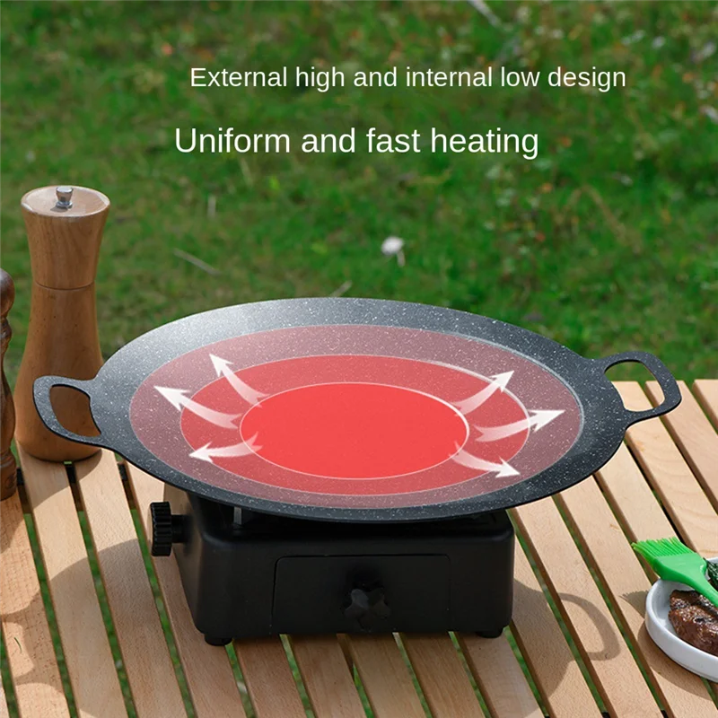 

38Cm Outdoor Camping Grill Plate Korean Barbecue Plate Barbecue Meat Pot Barbecue Plate Frying Plate