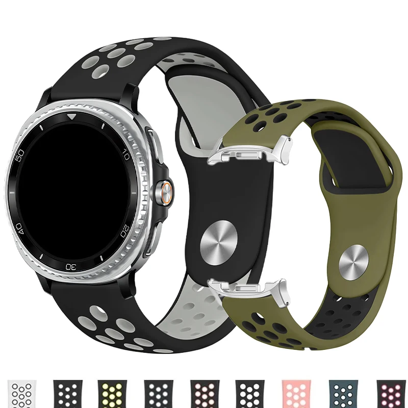 Samsung Galaxy Watch 8 40mm/44mm用シリコンストラップ、通気性スポーツバンド、ウルトラ2025/8クラシック46対応