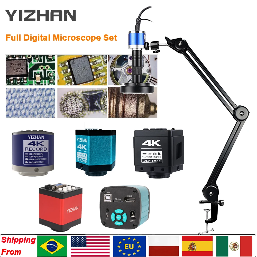 

Yizhan HD 1080p Цифронный электронный микроскоп 4K 2K HDMI Microstope USB VGA 150x Lens 5-100 см. Рабочие расстояния от US BR EU MX RU, более быстрая доставка, не беспокойтесь о проблемах таможенного разрешения