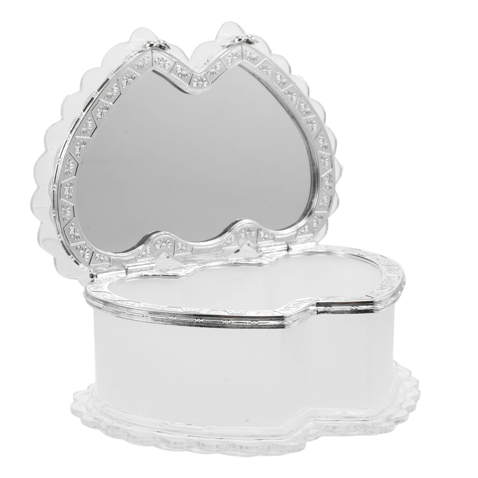 

Heart Jewelry Box Decorative Trinket Holder Accessories Adorable Storage Case Plastic Cute