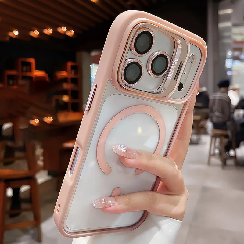 2 in 1 Camera Lens Stand & Flim Magnetic Case for IPhone Air 17 16 15 13 Pro Max 14 Plus 17Pro I17 I Phone Magsafe Clear Cover - view 5