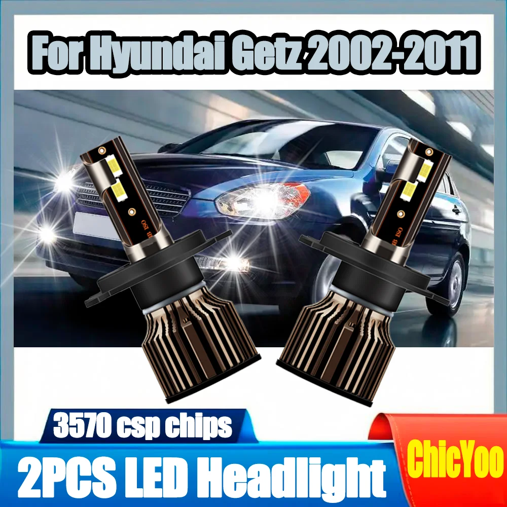 

2 шт. 3570 csp чипы Plug and Play H4 светодиодные фары 20000LM фары 6500K белые автомобильные фары 12 В для Hyundai Getz 2002-2011
