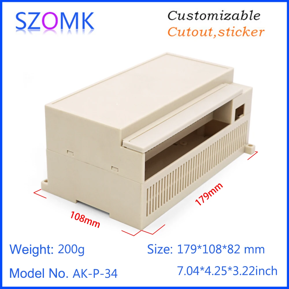 Boîtier de commande industriel pour l'électronique, boîtier en plastique d'injection, boîtier de sortie PLC, rail DIN