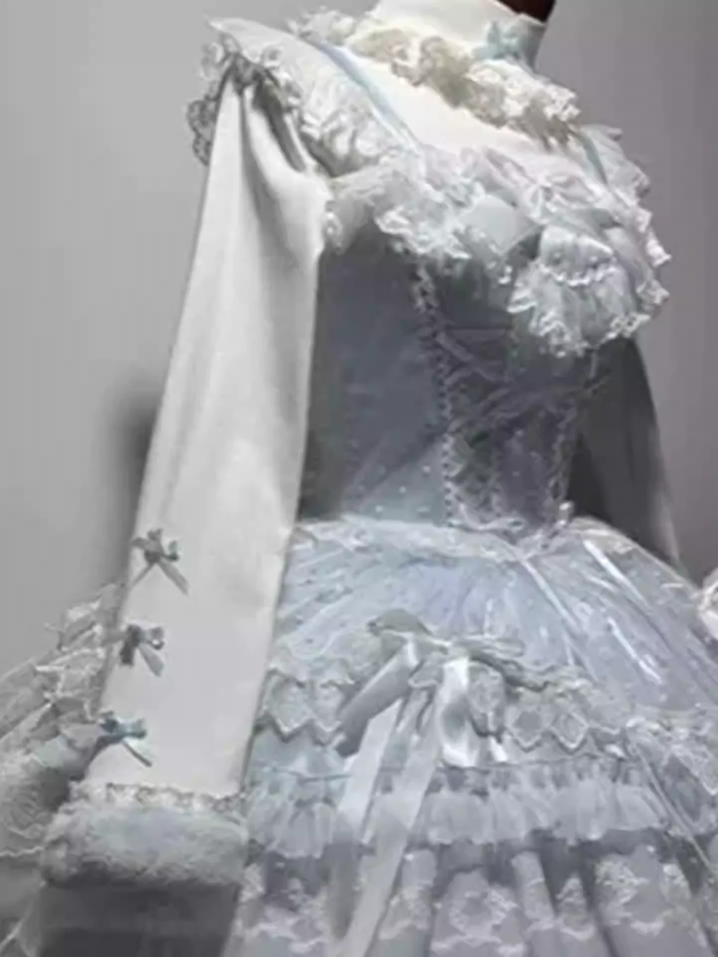 Lolita carino dolce caldo lavorato a maglia bianco a maniche lunghe camicia che tocca il fondo moda versatile sottile pizzo semi-dolcevole top con fiocco squisito