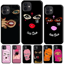 Masked Goon Thug Life custodia per ragazza dalle orecchie per iPhone 15 11 14 Pro Max XS X XR 7 8 Plus SE 2020 12 Mini 13 Pro Max Phone Coque