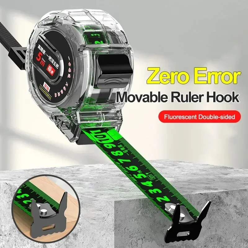 Misuratore di nastro da 5/7, 5/10 metri, scala bifacciale addensata di precisione, strumento di misurazione resistente all'usura, preciso e trasparente