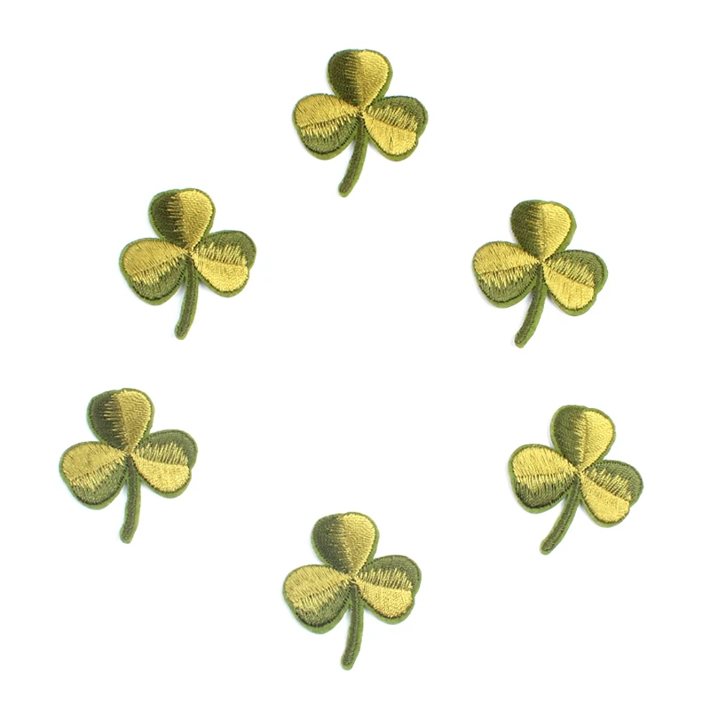 10pcs Embroidered Clover Patches Iron On Leaf Stickers Sew On Hats Shoes Clothes Patch DIY Shirts Pants Bags Badge Appliques