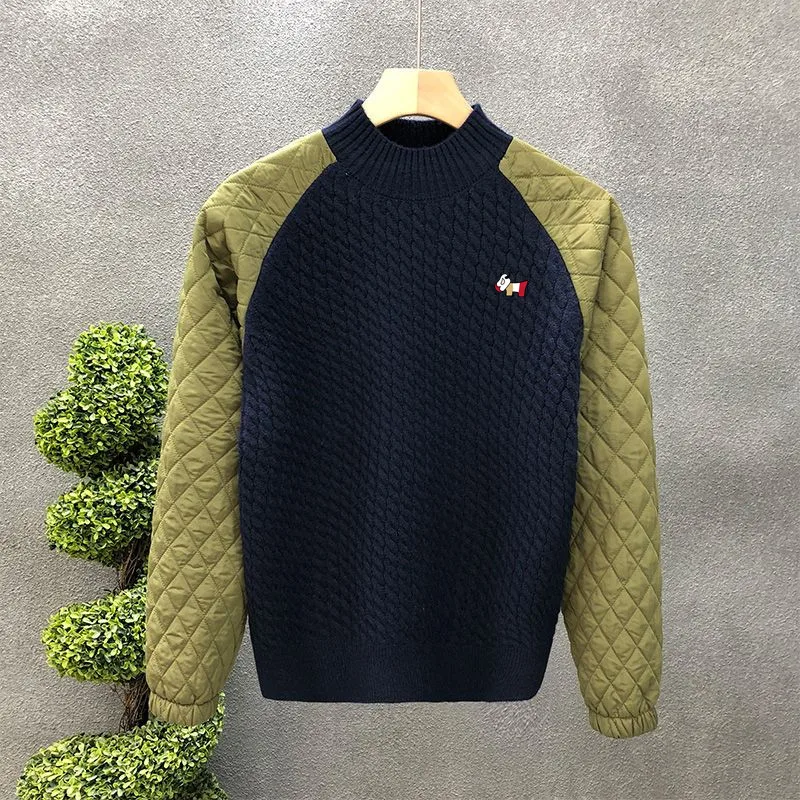 High Quality Golf Sweater Men's Golf Wear 2024 Autumn Winter New Golf Jumper Fashion Windproof Knit Golf Top Men Golf Clothes 명품