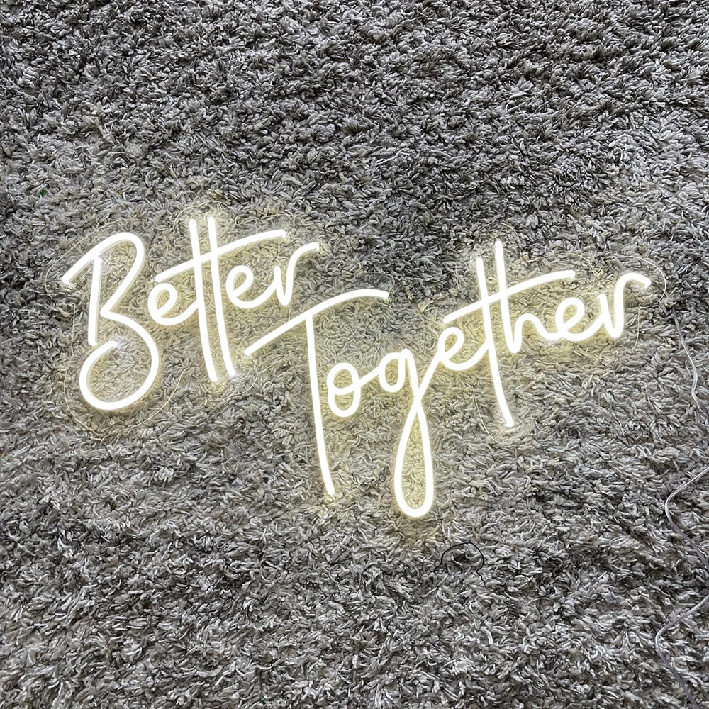 Better Together Neon Sign Custom Wedding Neon Led Sign Engagement Wall Decor Wedding Party Decor Gift for Couple Neon Art