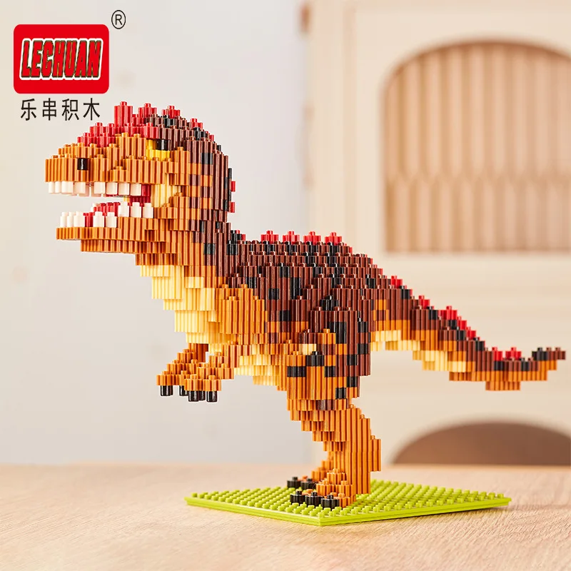 Verbindung Blöcke DIY Dinosaurier Bausteine Micro Brinquedo Tyrannosaurus Auktion Juguetes Kinder Spielzeug Junge Präsentieren Lechuan