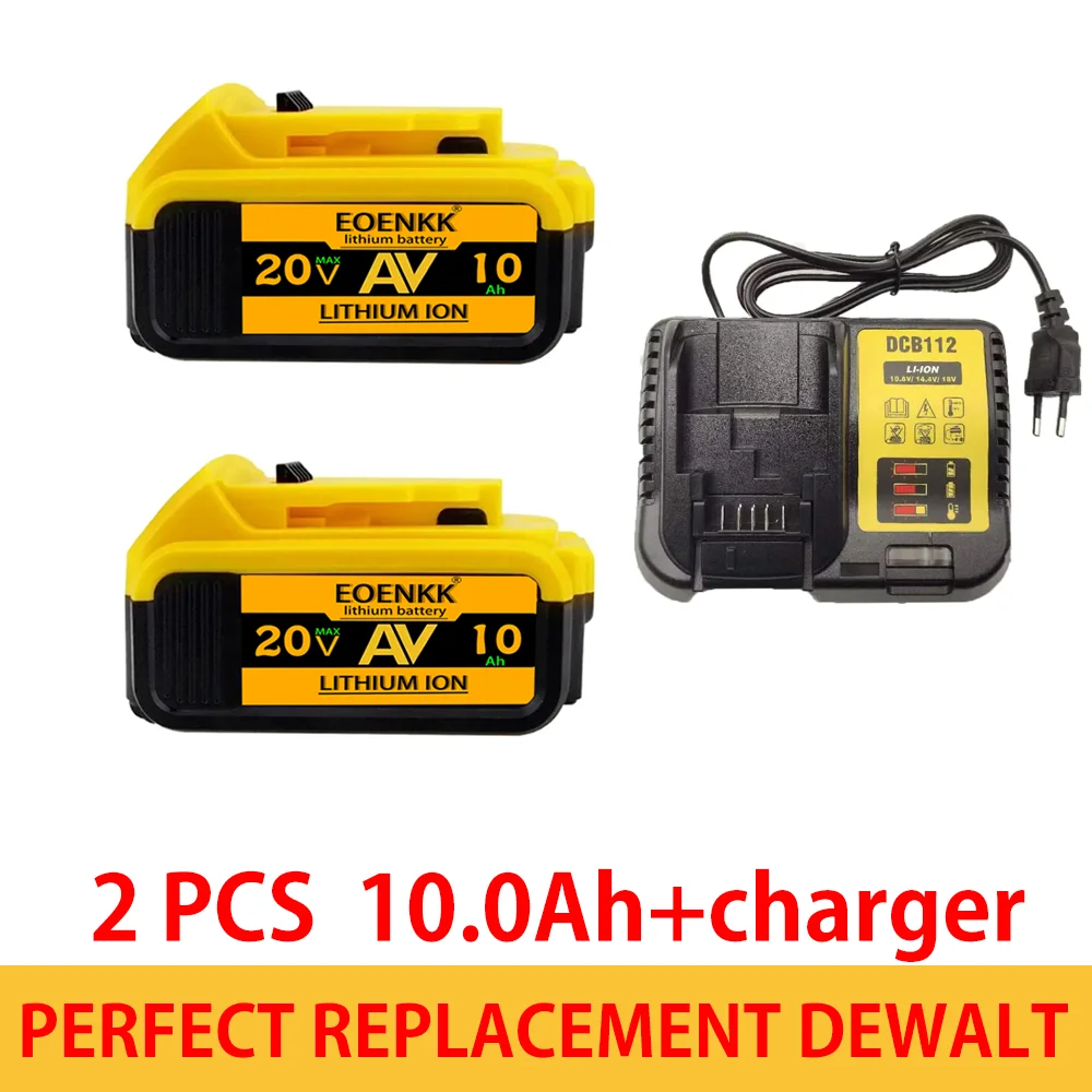 Batería de iones de litio de repuesto para DeWalt MAX, 20V, 10.0Ah, 10000mAh, DCB200, 18650, DCB205, DCB201, DCB203, 1 a 3 unidades