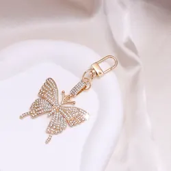 1pc Alloy Rhinestone Butterfly Keychain Fashion Cute Bag Key Chain Ornament Bag Purse Charm Accessories Gift