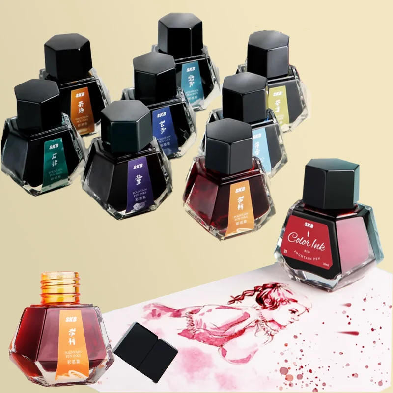 

30ml Fountain Pen Ink Non Carbon Does Not Block Damage The Pen Quick Drying Student Office Writing Painting Calligraphy Practice