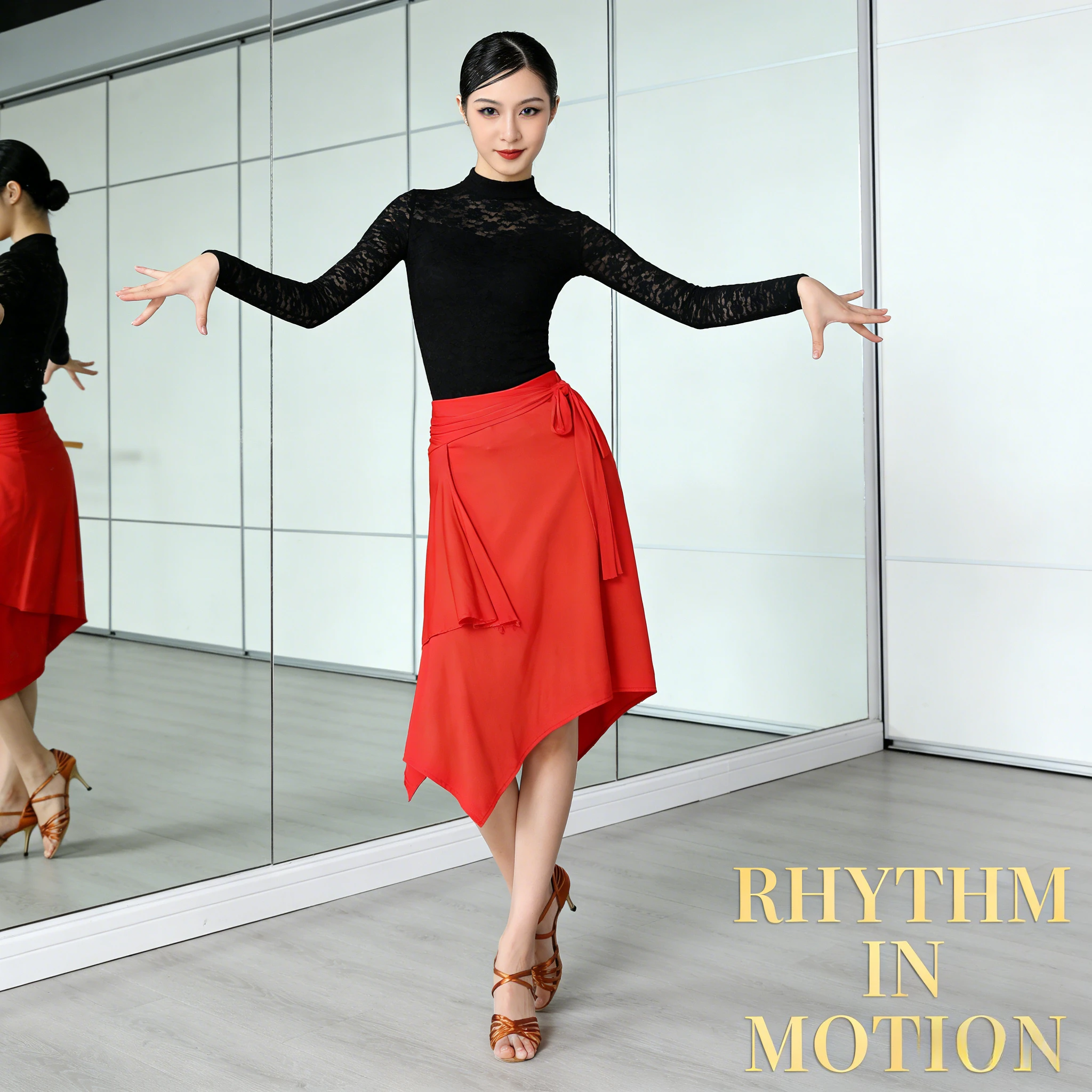 

Новая юбка для латиноамериканских танцев, короткая юбка для взрослых женщин, юбка-полусолнце для квадратных танцев, одежда для тренировок и выступлений, пояс-шарф на бедра