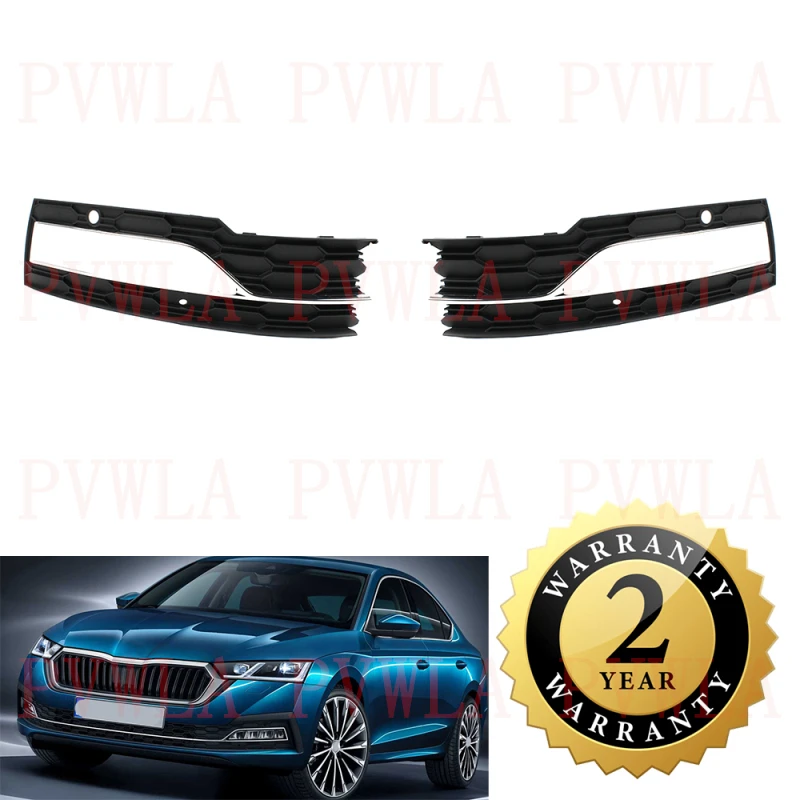 

Передний бампер, противотуманная фара, хромированная решетка для Skoda Octavia 2020 2021 2022 2023, автомобильные аксессуары 5E3807681A 5E3807682A