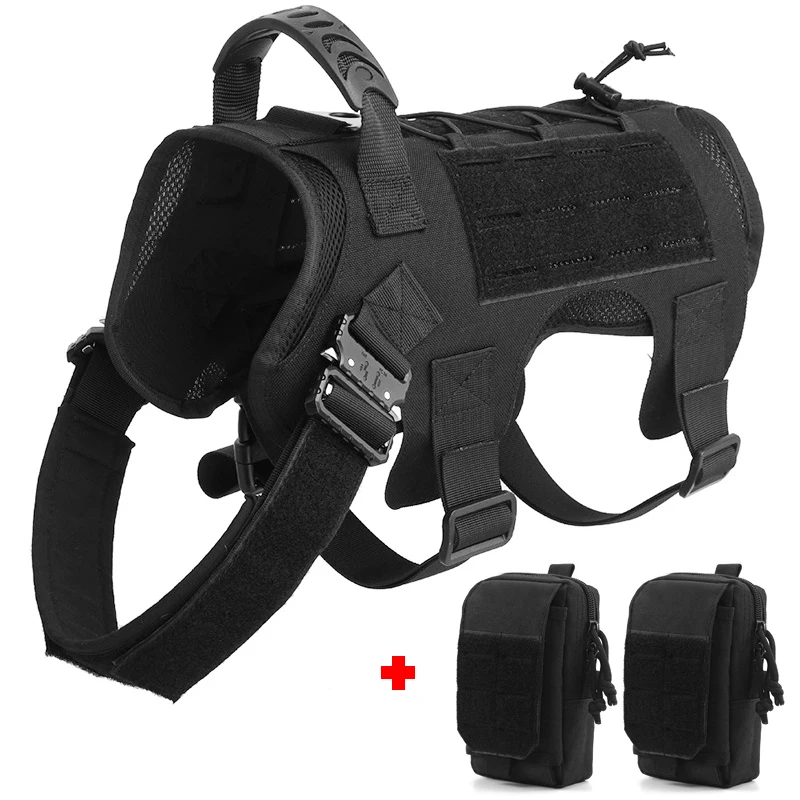 Tactical Dog Harness with Pouches Heavy Duty Dog Harness with Handle Adjustable Military Dog Vest for Training Hunting Walking child motorcycle seat strap child motorcycle harness adjustable with two handles adjustable non slip strap universal motorcycle