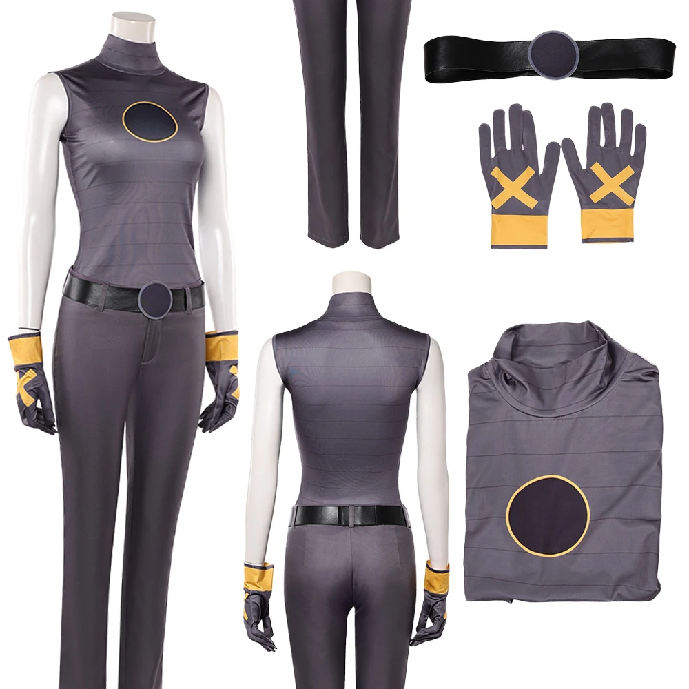 Disfraz de Cosplay de Super Villano X Rogue de la Película Fantasia, Ropa de Disfraz para Mujer, Disfraz Femenino para Halloween, Carnaval y Fiestas