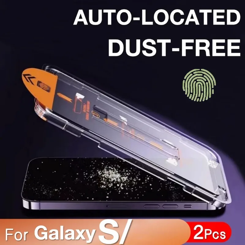 2Pcs Screen Protector Tempered Glass for Samsung Galaxy S25 S24 Ultra S23 S22 S21Plus Automatic Dust Removal Simple Installation