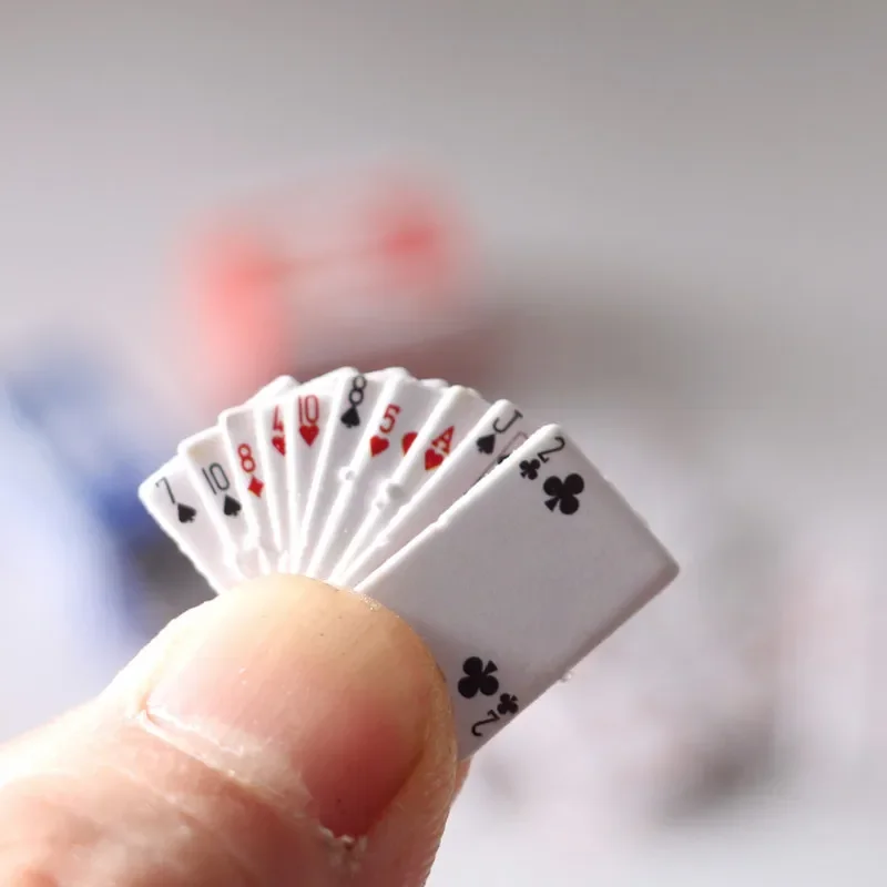 Miniature Doll House Mini Poker Paper Model for 1/6 1/12 Dollhouse Display Shooting Props