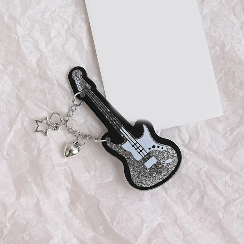 

2000s Cool Guitar Hair Clip with Fringed Chain Women Hair Styling Accessory Y166