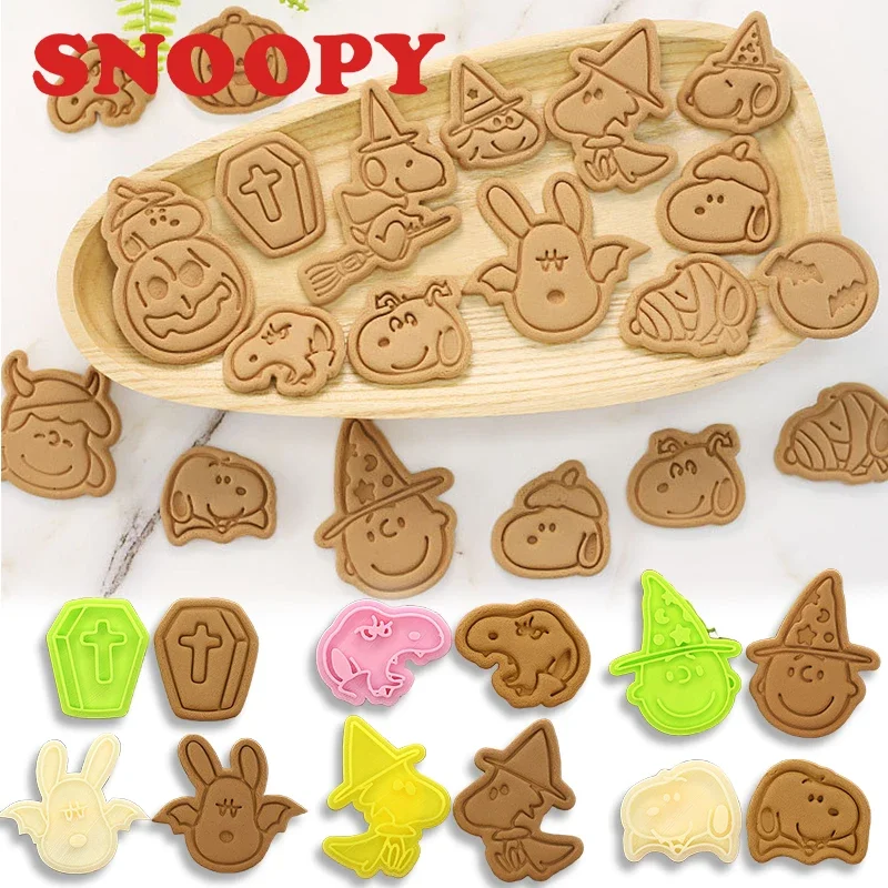 Snoopy Cookies Cutter Set Cartoon Halloween Biscuit Mold Anime Vampire Stamp Kitchen Baking Cute Party Tool DIY Cake Accessories