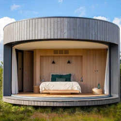 Luxury modern wooden house steel structure round house Senglin Holiday House