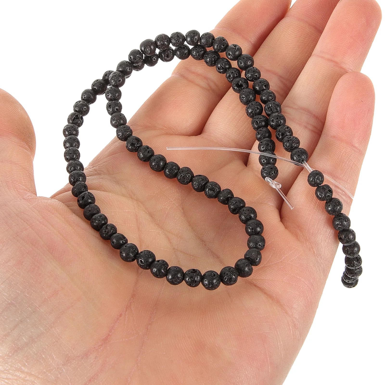 

184Pcs Volcanic Lava Loose Beads Smooth Round DIY Jewelry Making Supplies for Necklace Bracelet Craft Projects Bulk Spacer Beads