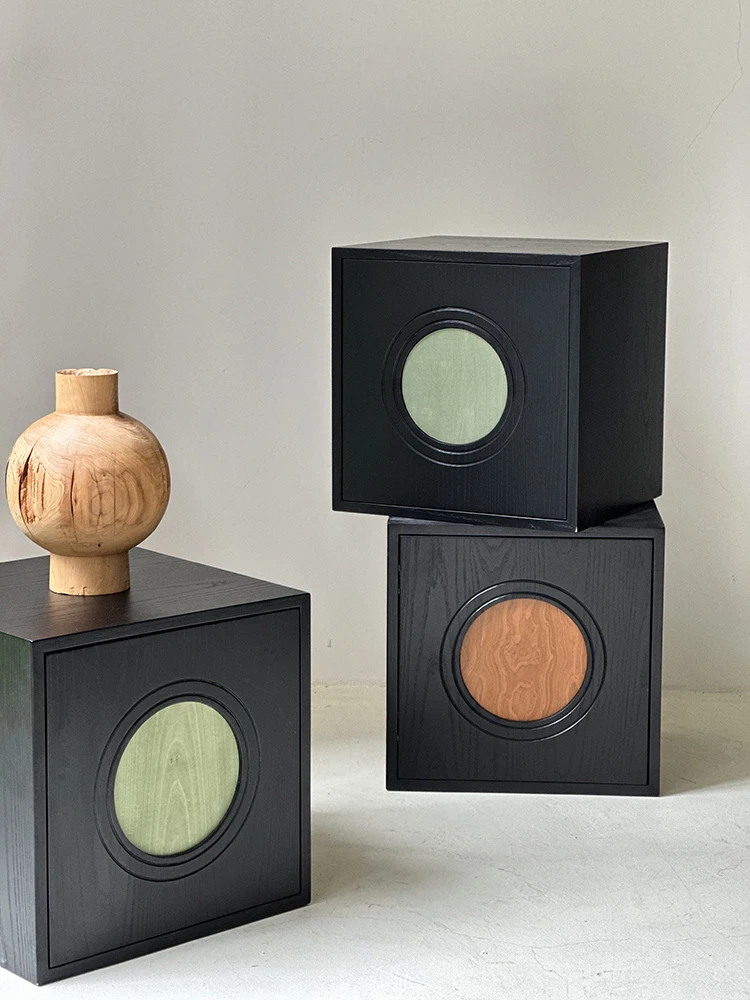 Retro modular combined cabinet floor cabinet bedside table image 4