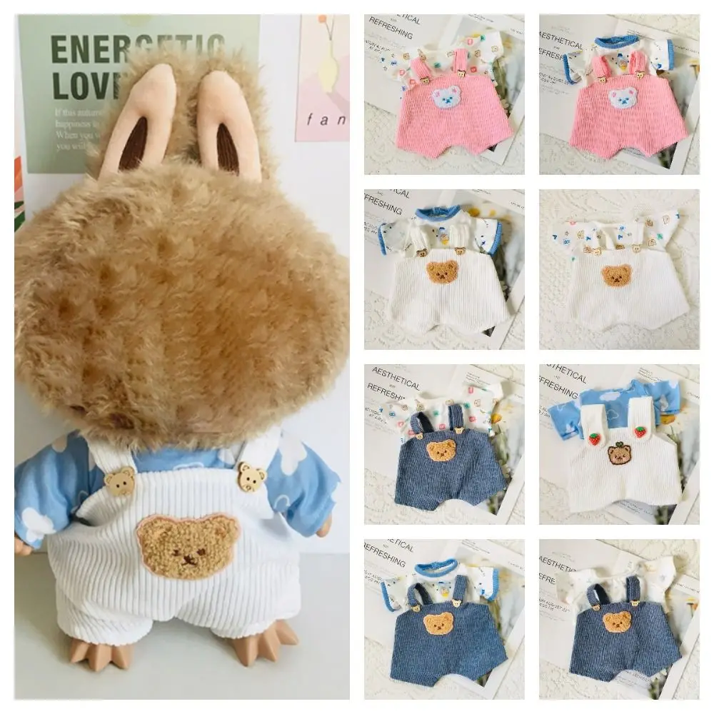 Cloud Sheep For Lina Bear T-shirt Handmade DIY Mini Suspenders Suit 30CM Joint Bear Jointed Bear Clothes Cotton Doll