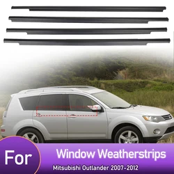 4PCS Car Outer Door Windows Rubber Weatherstrip For Mitsubishi Outlander 07-12 Waterproof Pressure Sealing Strip Car Accessories