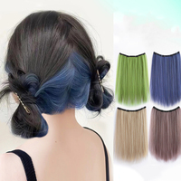 Hanging Ear Dye Wig For Women With Simulated Hair One Piece Inner layer Gradient Invisibility Colorful Long Hair Extensions With