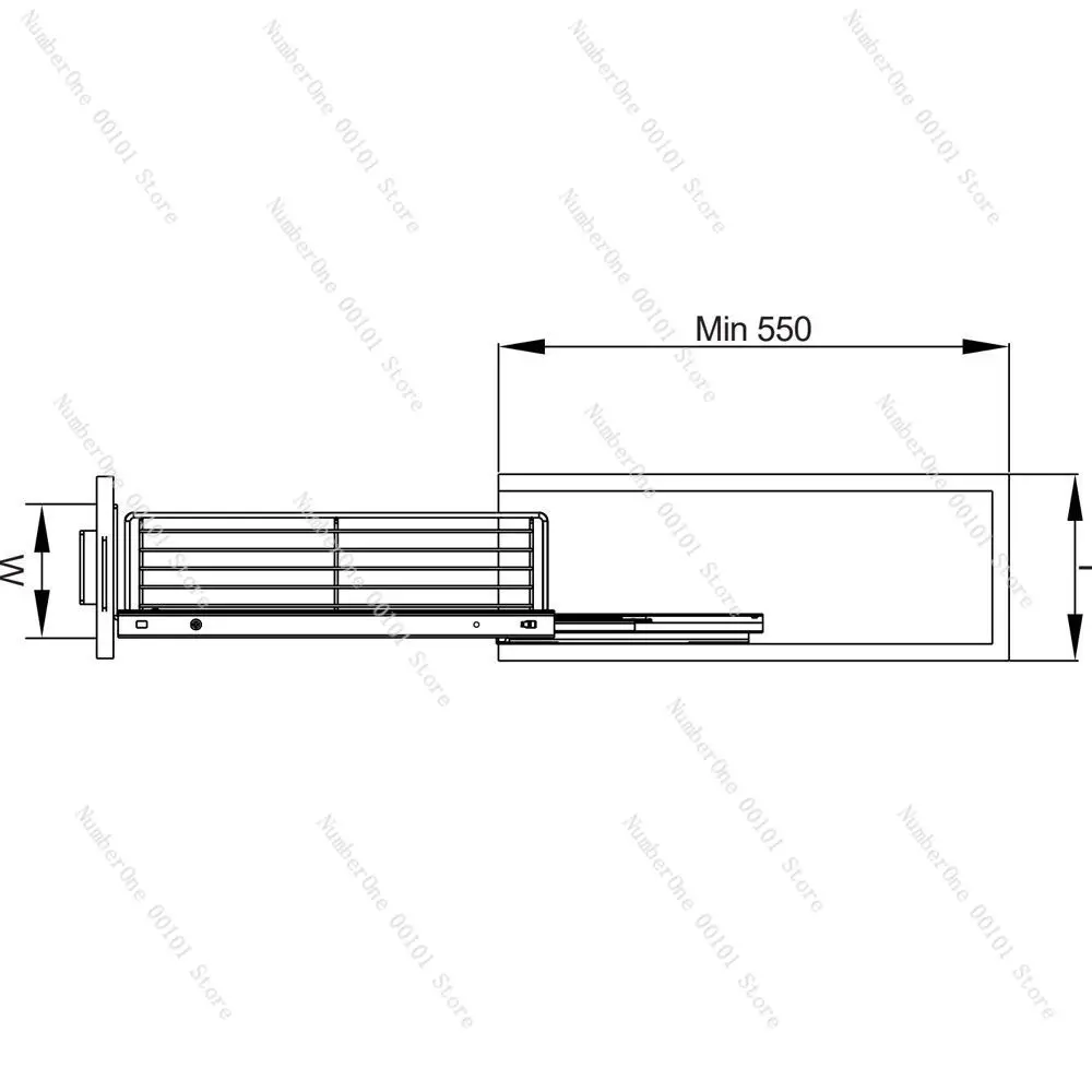 Kitchen side pull basket, drawer sink rack, movable hanging basket, two/three layer side pull