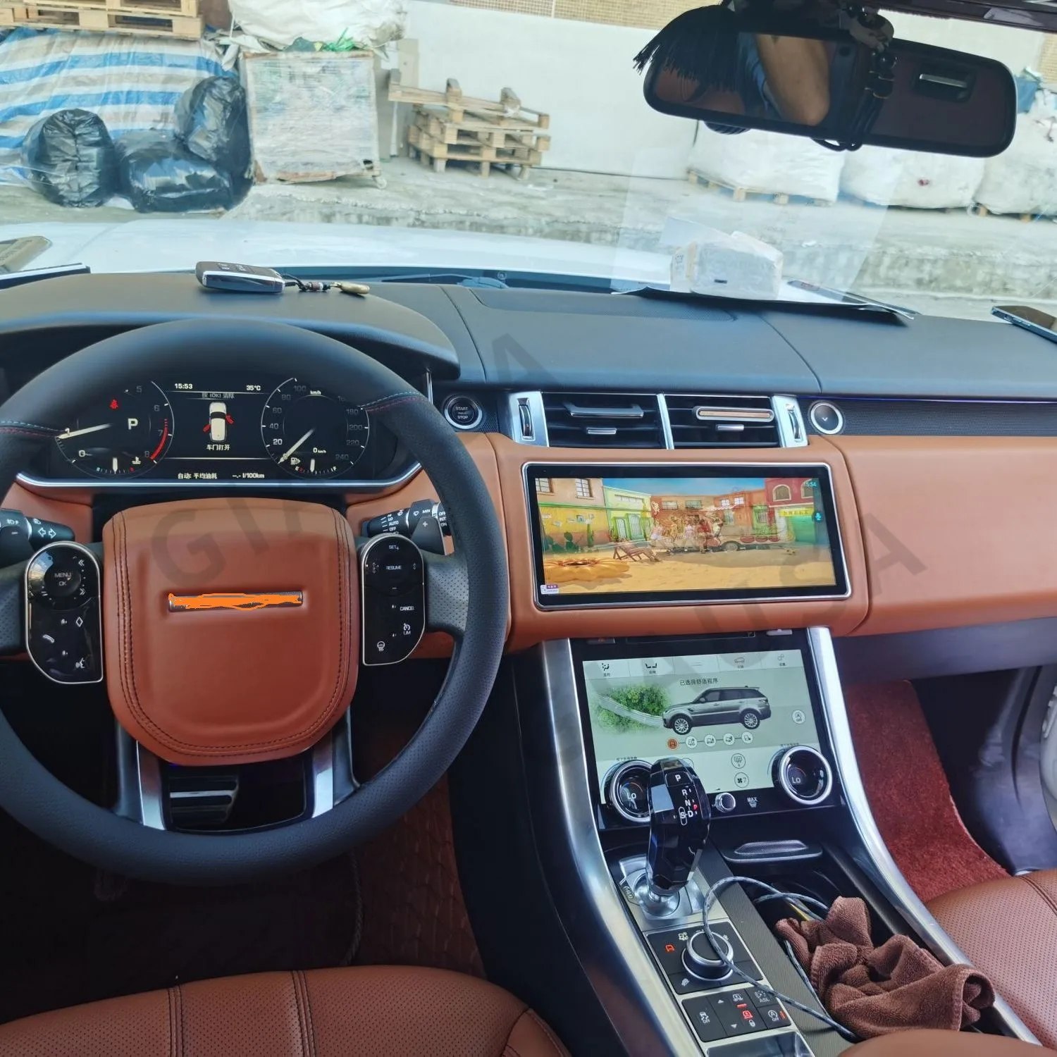 Radio samochodowe dla Land Rover Range Rover Vogue L405 2013-2018 Flip skórzany ekran Panel AC drugi pilot LCD Stereo Android odbiornik