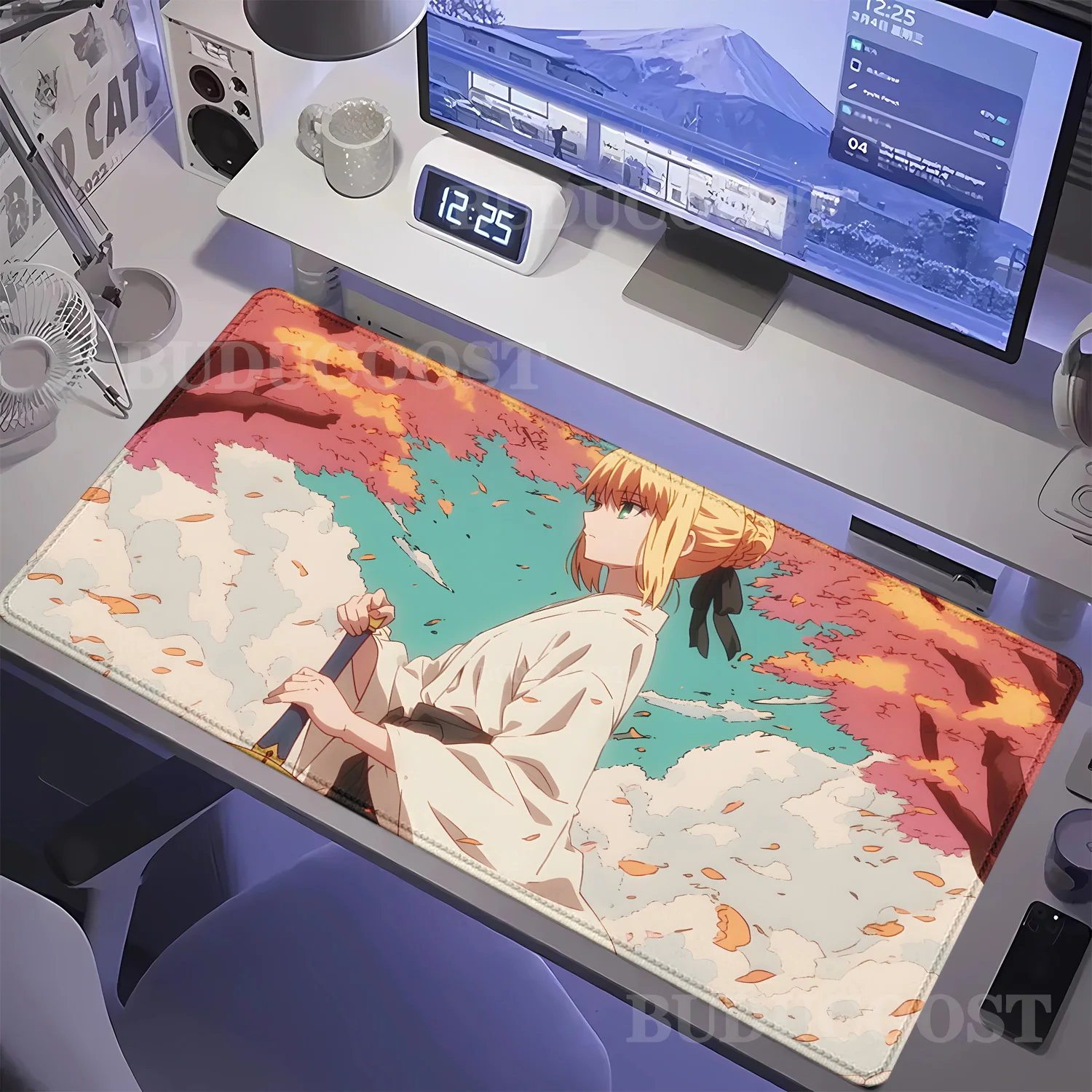 

Kawaii Game Mousepad Fate Grand Order Saber Anime Mouse Pads Keyboard Pad Office Accessorie Computer PC Gaming Non-slip Desk Mat