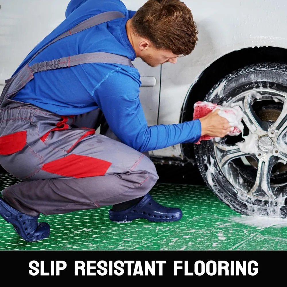 حصيرة أرضية جراج PVC ذات لوحة ماسية سميكة - 7.5 × 20 قدم، مثالية لوقوف السيارات وأرضيات المرآب #5