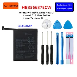 Bateria para Huawei Nova 2 Plus, Nova 2i, G10, Companheiro 10 Lite, Honra 7x, 9i, HB356687ECW, 3340mAh, 100% Original