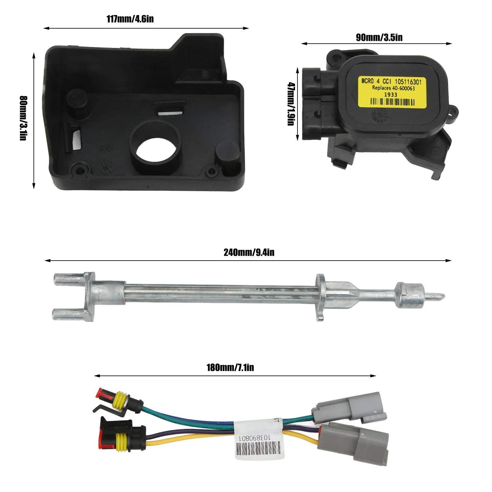 48V MCOR 4 Throttle Potentiometer Conversion Kit AM293101 Replacement for Club Car DS Carryall 2001‑2011 MCOR 4 Conversion Kit