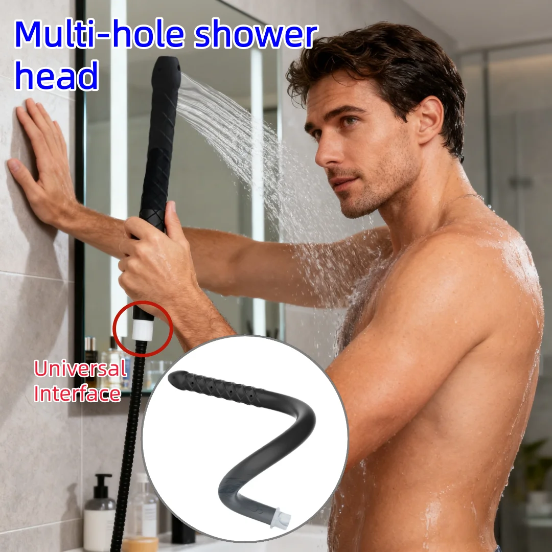 

Bathroom Accessories Black Handheld Showerhead Soft Tube Anti Fall and Crack Gym Home Bathroom Universal New Porous Shower