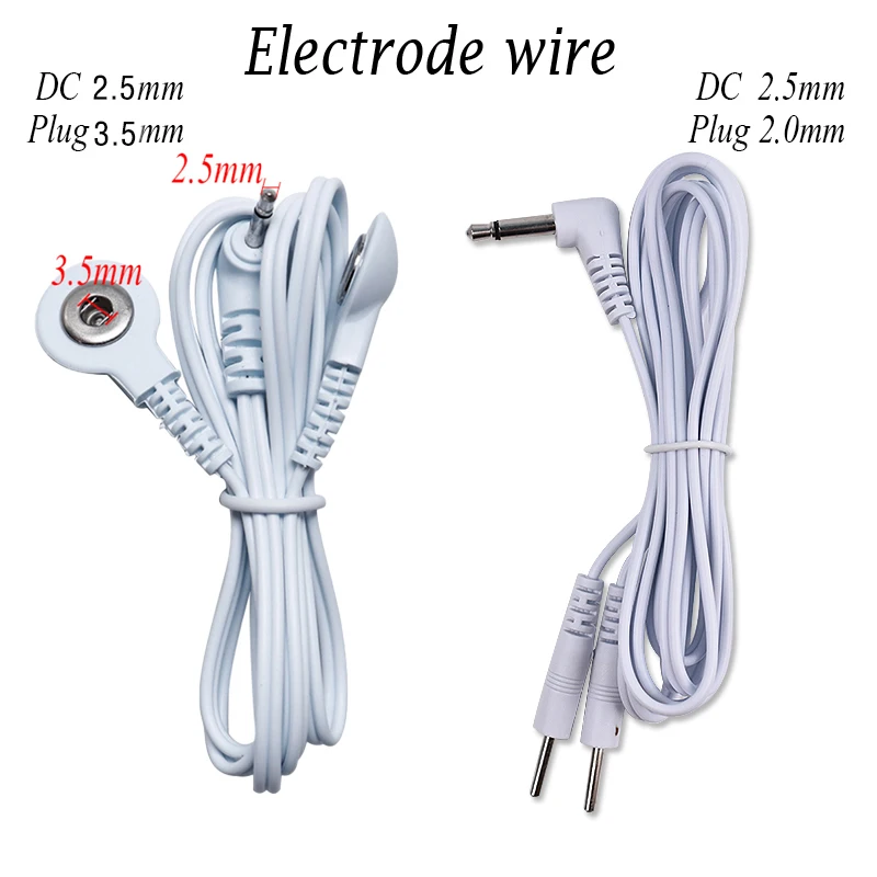 2.5mm DC Electrode Lead Wires Replacement Spare Connection Cable for TENS EMS Muscle Stimulator Pulse Massager Device Accessory