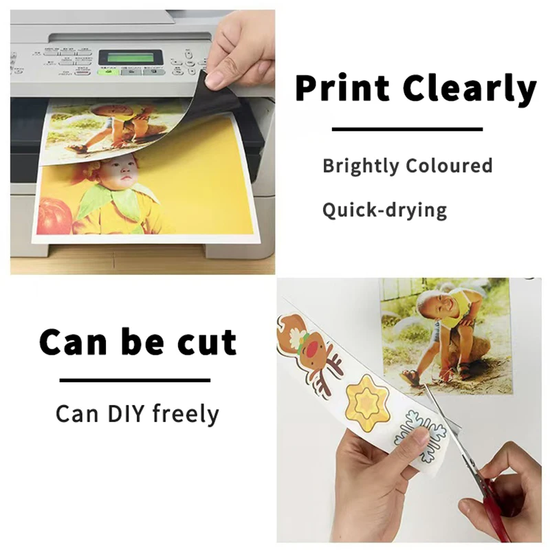5pcs A4 Magnetic Photographic Paper Inkjet Printing Photo Paper Glossy Matte Stickers DIY Fridge Magnet