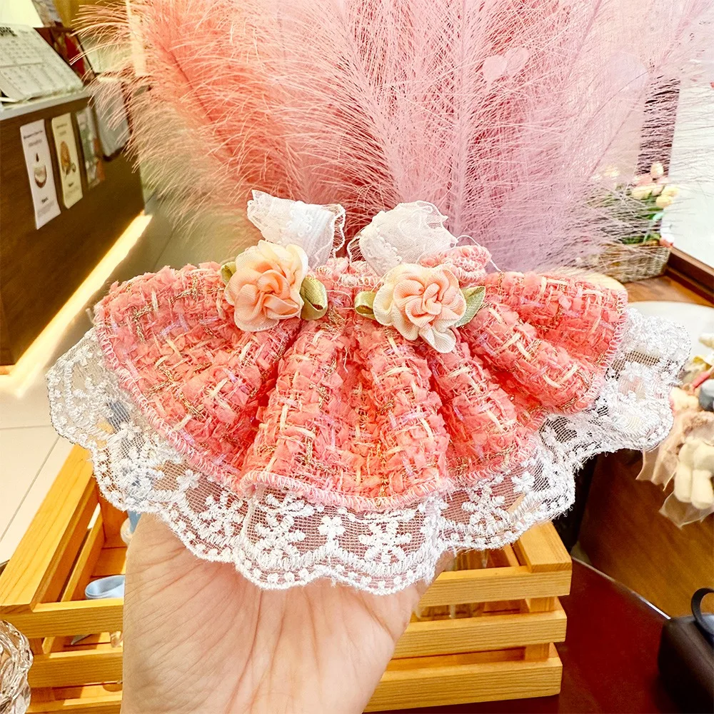 

New Pretty 13-15cm Cotton Doll Clothes Lovely DIY Camisole Dress Floral Lace Delicate Doll Accessories for