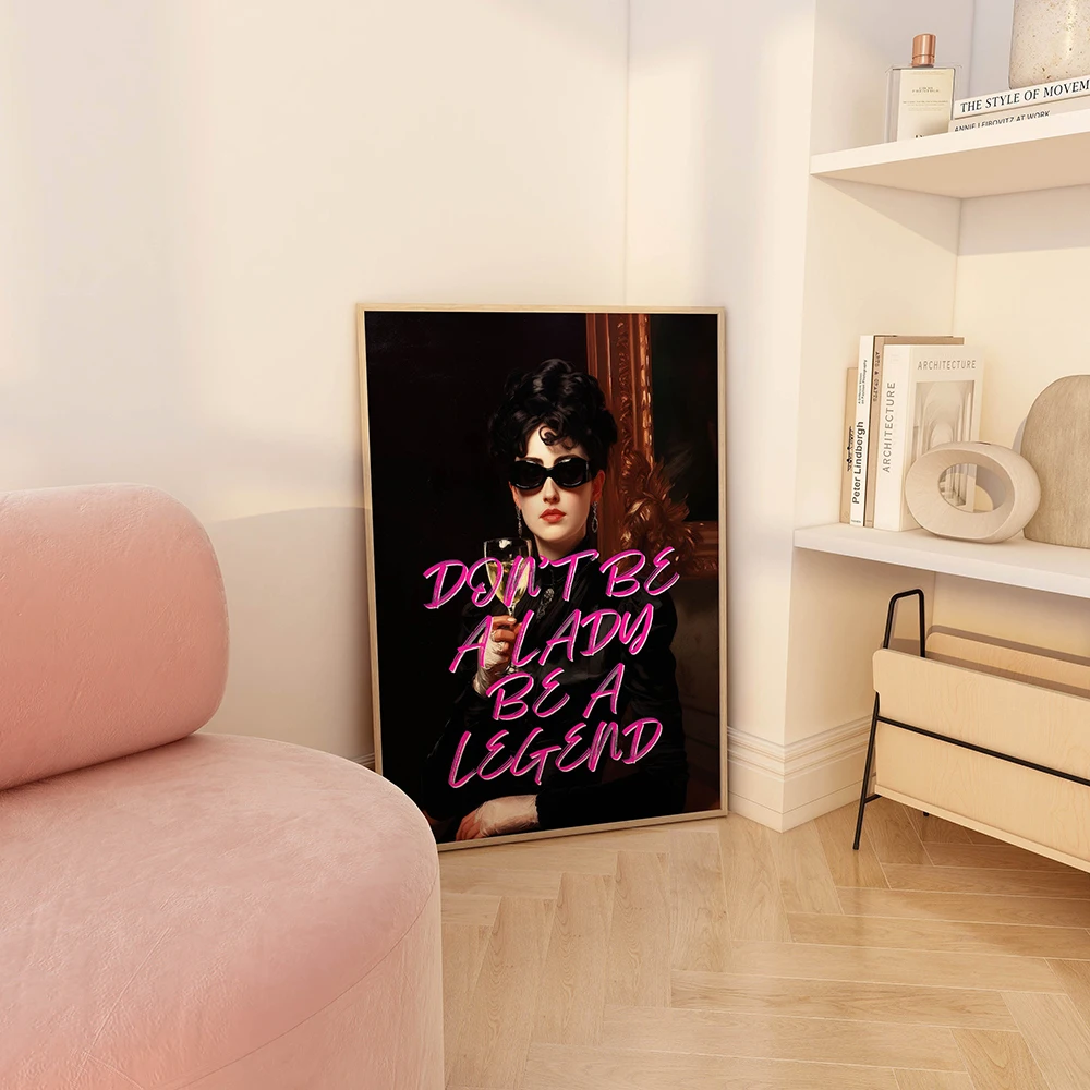 Inspirierende Zitat Kunst freche Chamapgne Poster rosa Wandbilder Bar Cart Wohnkultur adrette maximal is tische Vintage Leinwand Malerei