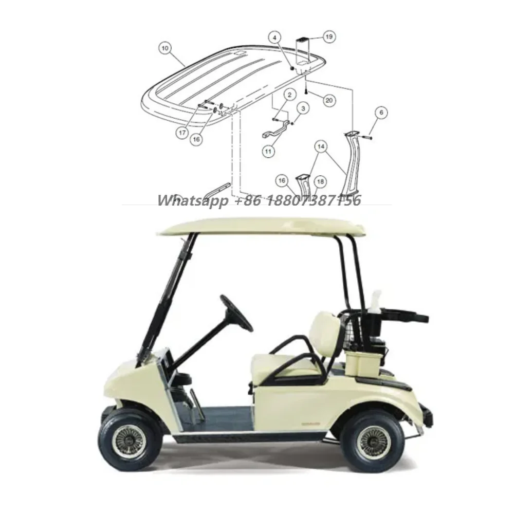 New Condition Sun Top Canopy Roof for Club Car Precedent 2004-UP Golf Cart Parts Accessories 102508902