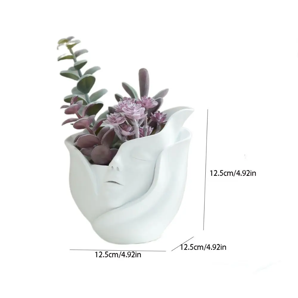 Vaso in resina per volto umano Portafiori idroponico astratto estetico Artigianato Vaso da fiori in stile europeo per la casa