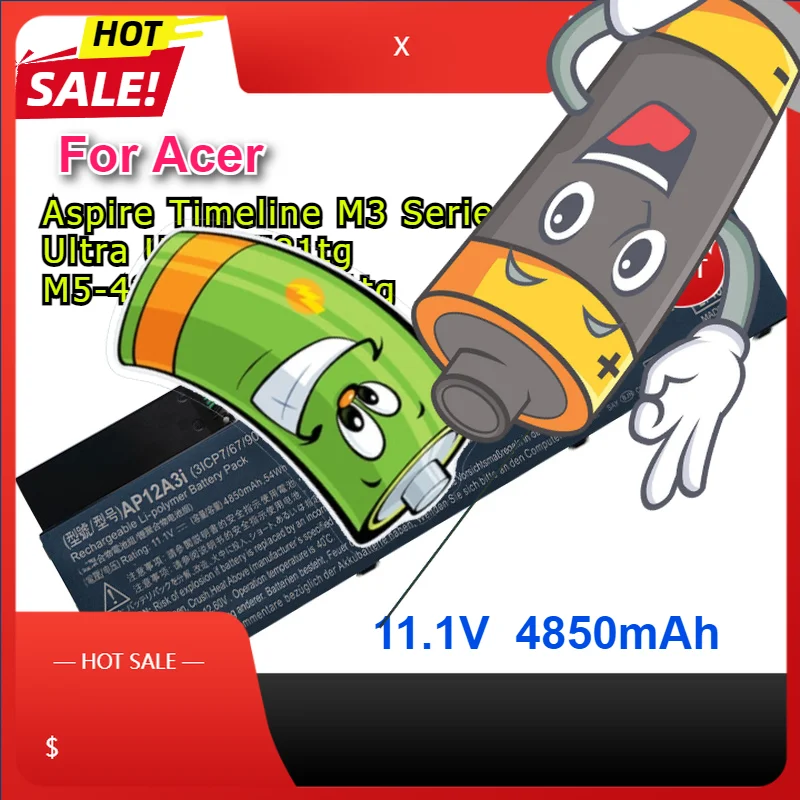 

AP12A3i AP12A4i Аккумулятор для ноутбука Acer Aspire Timeline M3 Series Ultra U M3-581tg M5-481tg M3-481tg Kt.00303.002 Bt.00304.011