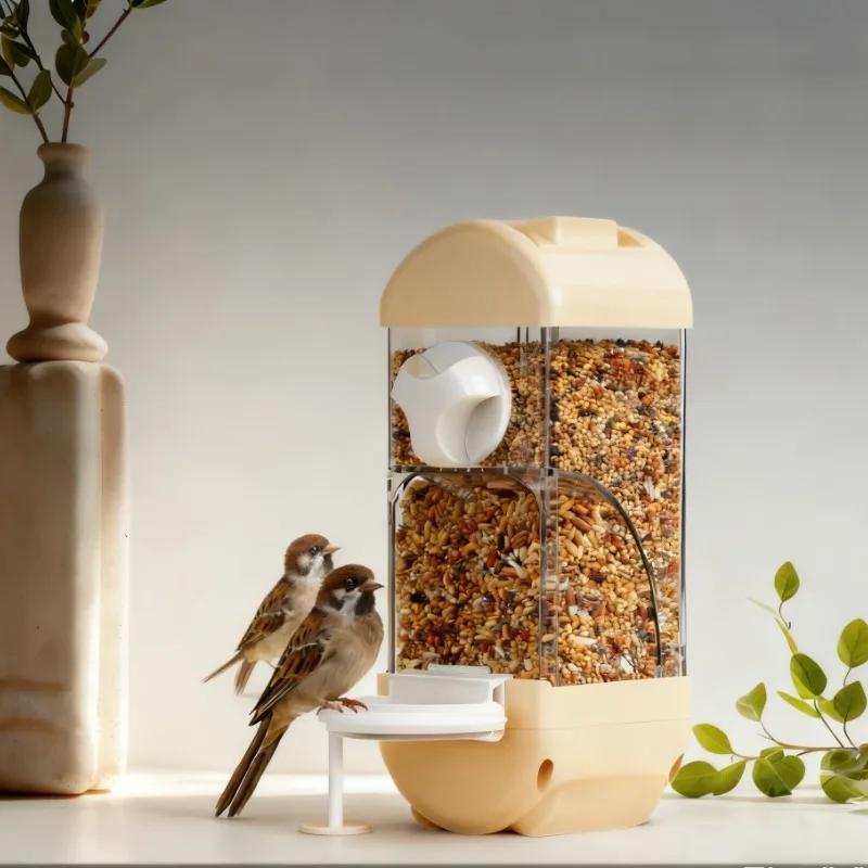 

Pet Parrot Automatic Feeder Large Capacity Bird Cage Food Box Husk Separation Anti-splash Integrated Splash Feeder Pet Supplies