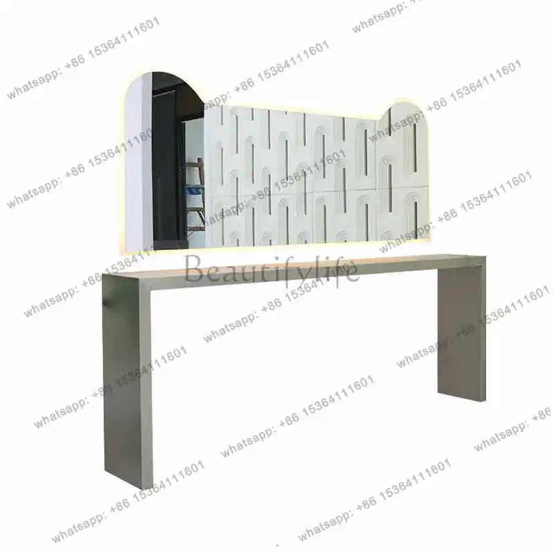 Hairdresser mirror stand with light, single and double-sided floor-to-ceiling hair cutting and perm mirror